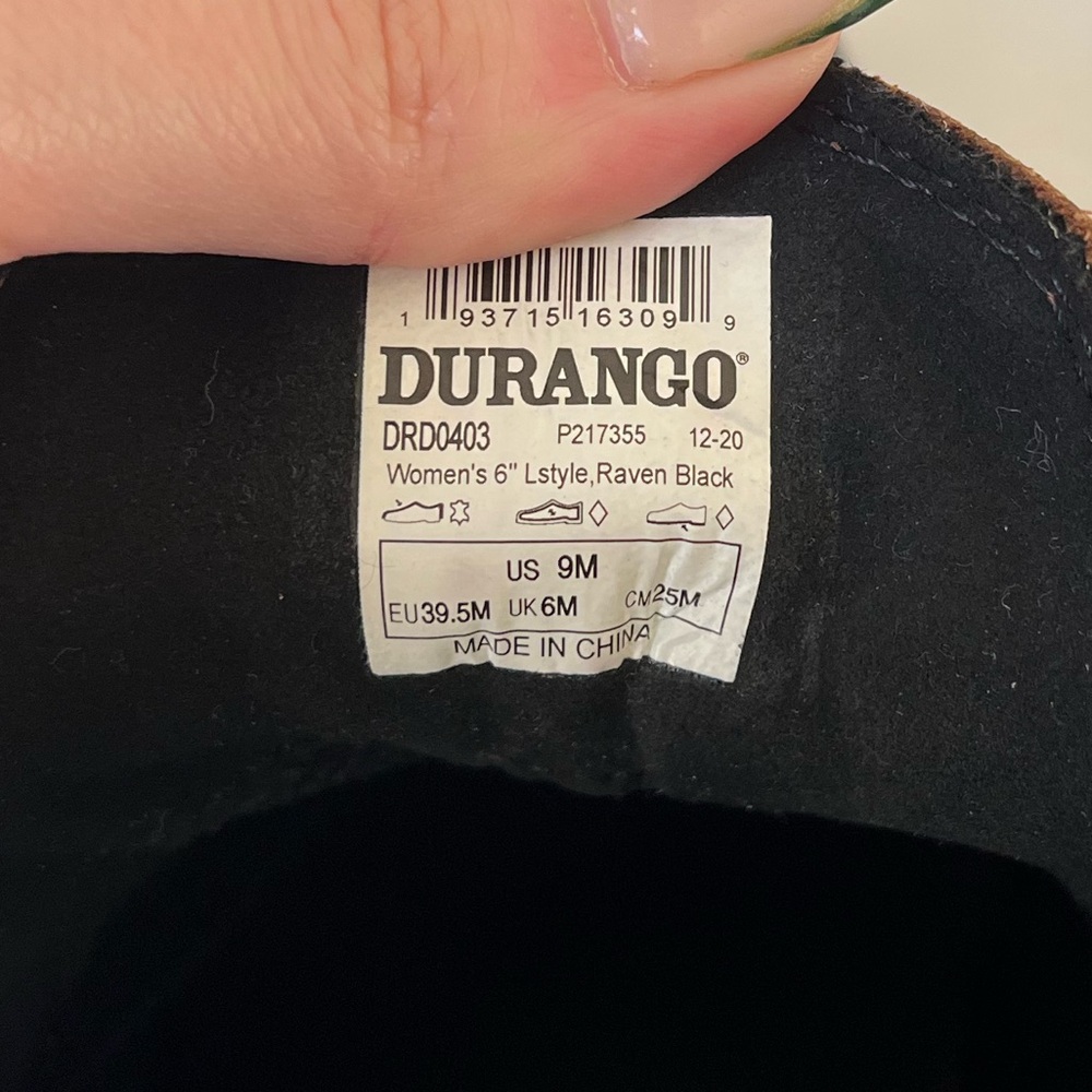 Durango Black and Brown Studded Western Ankle Bootie - Picture 7 of 8